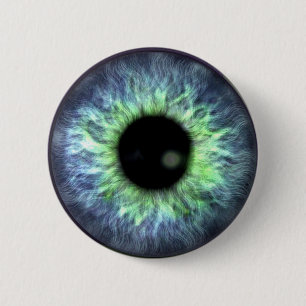 Bóton Redondo 5.08cm Presente Verde Azul no Olho Bonito