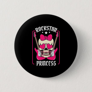 Bóton Redondo 5.08cm Presente Xmas Rockstar Princess Skull