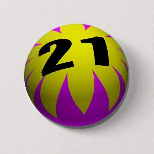 Bóton Redondo 5.08cm Presentes de aniversário de 21 anos, bola de prai