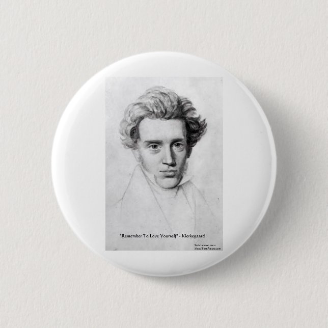 Bóton Redondo 5.08cm Presentes de Citação de Amor de Kierkegaard "Ame a (Frente)