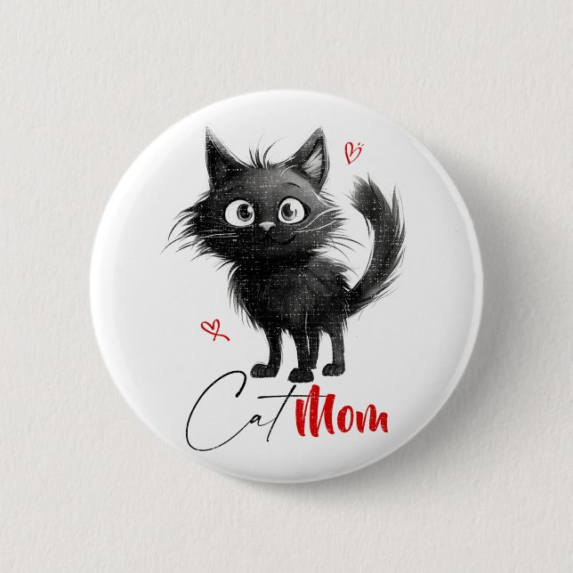 Bóton Redondo 5.08cm presentes de Dia de as mães da Cat Mãe (Frente)