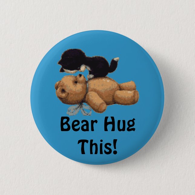 Bóton Redondo 5.08cm Presentes de Kitten e Teddy Bear (Frente)