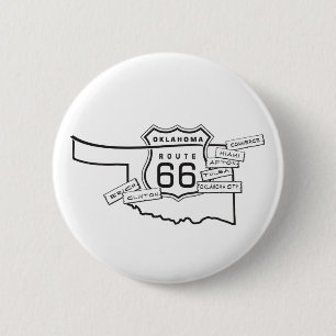 Bóton Redondo 5.08cm presentes de Oklahoma da rota 66