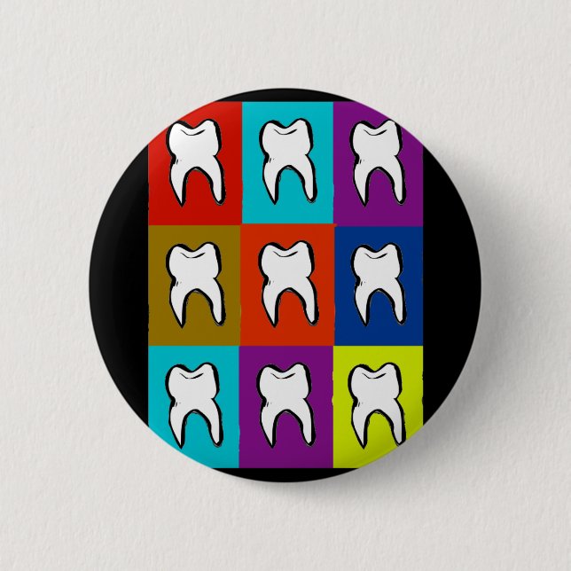 Bóton Redondo 5.08cm Presentes de Popart do dentista (Frente)