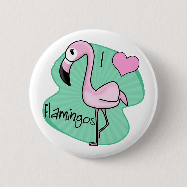 Bóton Redondo 5.08cm Presentes do flamingo de Kawaii (Frente)
