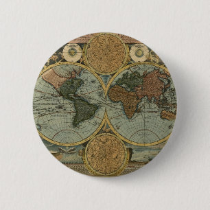 Bóton Redondo 5.08cm Presentes do mapa de Velho Mundo