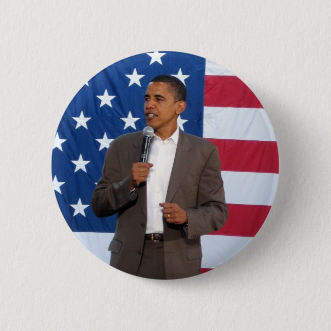 Bóton Redondo 5.08cm Presidente Barack Obama (Frente)