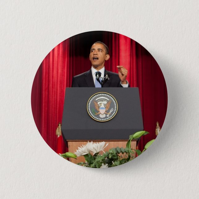 Bóton Redondo 5.08cm Presidente Barack Obama (Frente)