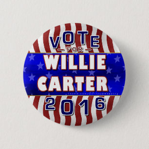 Bóton Redondo 5.08cm Presidente de Willie Carter eleição 2016 Democra
