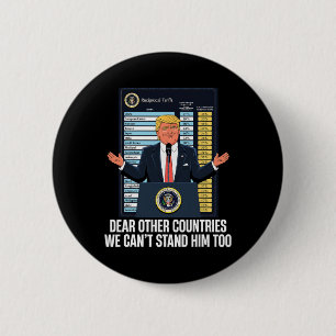 Bóton Redondo 5.08cm Presidente Donald Trump 2025 Tarifa que não podemo