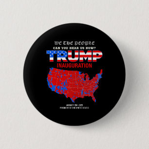 Bóton Redondo 5.08cm Presidente Donald Trump Dia de Inauguração 2025 Me