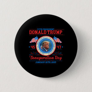 Bóton Redondo 5.08cm Presidente Donald Trump Inauguração Dia 2025