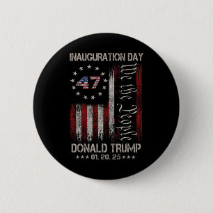 Bóton Redondo 5.08cm Presidente Donald Trump Inauguração Dia 2025