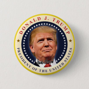 Bóton Redondo 5.08cm Presidente Donald Trump Inauguração Lembrança