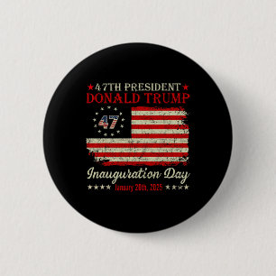 Bóton Redondo 5.08cm Presidente Donald Trump Inauguration Day 2025 Vint