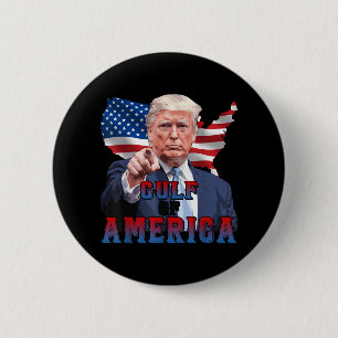 Bóton Redondo 5.08cm Presidente Engraçado Trump Golfo Dos Eua América B