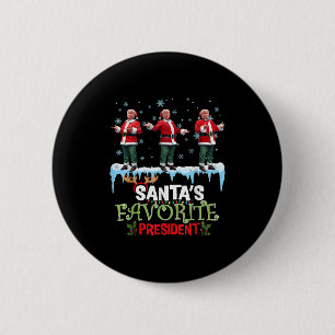 Bóton Redondo 5.08cm Presidente Favorito do Papai Noel Papai Noel Trump