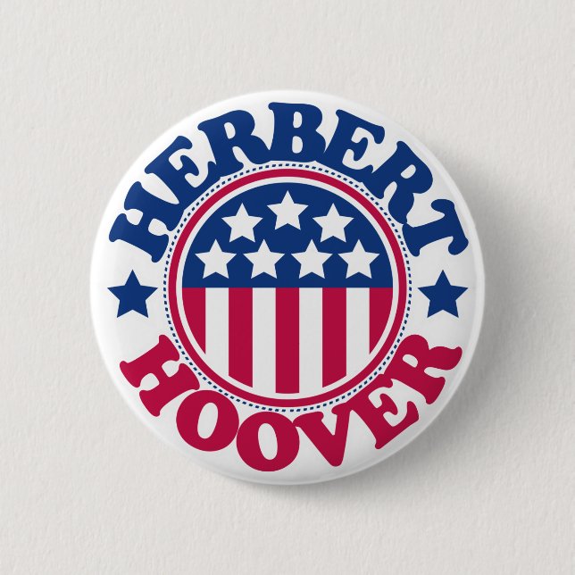 Bóton Redondo 5.08cm Presidente Herbert Hoover dos E.U. (Frente)