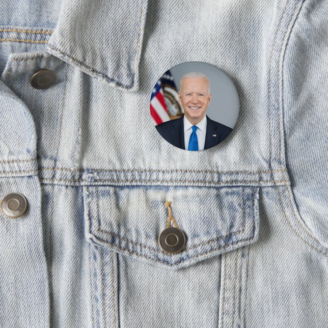 Bóton Redondo 5.08cm Presidente Joe Biden - Retrato Oficial 2021 (In Situ)