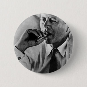 Bóton Redondo 5.08cm Presidente John F Kennedy Fumando