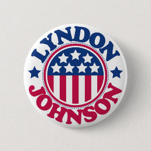 Bóton Redondo 5.08cm Presidente Lyndon Johnson dos E.U.
