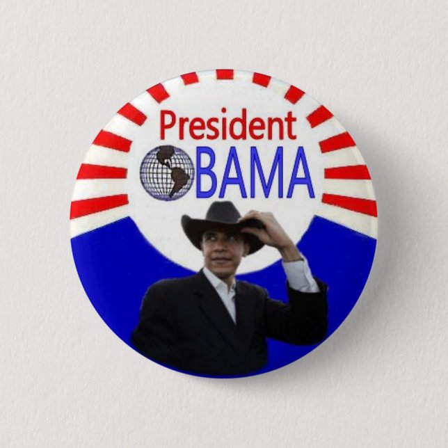 Bóton Redondo 5.08cm Presidente Obama Button (Frente)