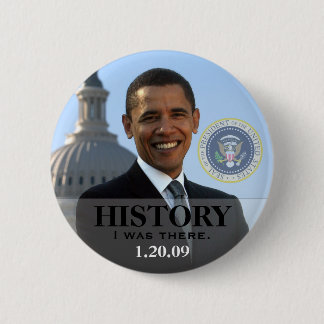 Bóton Redondo 5.08cm Presidente Obama História 1/20/09 - eu estava lá!