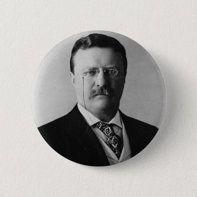 Bóton Redondo 5.08cm Presidente Theodore Roosevelt Portrait (Frente)