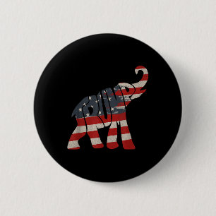 Bóton Redondo 5.08cm Presidente Trump 2024 Elefante Republicano Trump