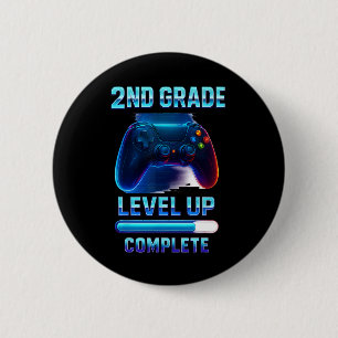 Bóton Redondo 5.08cm Pressione Iniciar 2ª Série Gamer Kids Nível Aument