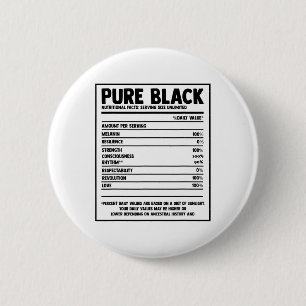 Bóton Redondo 5.08cm Preto puro Fatos Nutricionais Negros História Pret