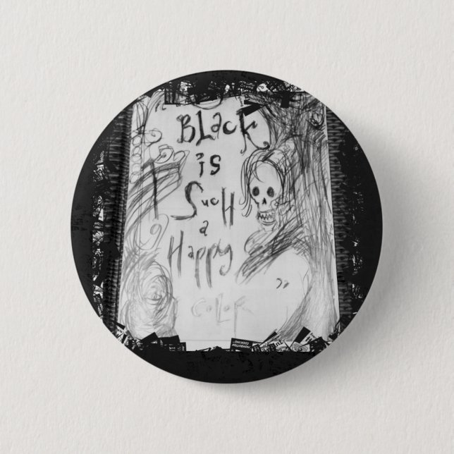Bóton Redondo 5.08cm preto, uma cor tão feliz (Frente)