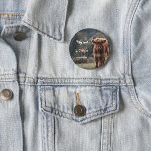 Bóton Redondo 5.08cm Primeira festa de aniversário de vitelo de vaca