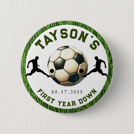 Bóton Redondo 5.08cm Primeiro aniversario de 1º ano de queda do futebol