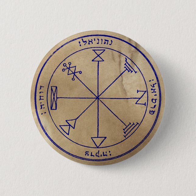 Bóton Redondo 5.08cm Primeiro Pentacle de Jupiter (Frente)