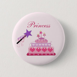 Bóton Redondo 5.08cm Princesa Cake e Wand