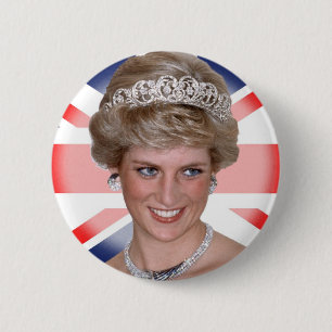 Bóton Redondo 5.08cm Princesa Diana Union Jack
