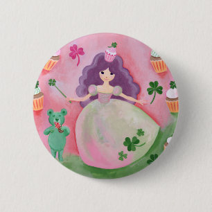 Bóton Redondo 5.08cm Princesa irlandesa Pintura do cupcake