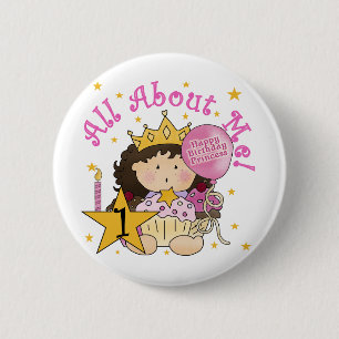 Bóton Redondo 5.08cm Princesa Sobre Os Meus Camisetas primeiros anivers