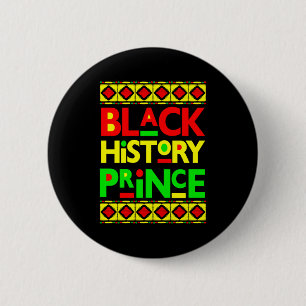 Bóton Redondo 5.08cm Príncipe da História Negra Menino Melanina Filho B