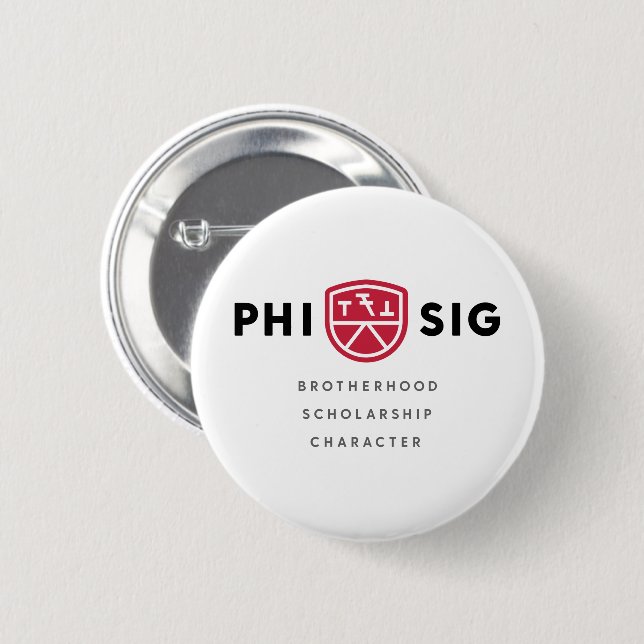 Bóton Redondo 5.08cm Princípios da Phi Sigma Kappa (Frente & Verso)