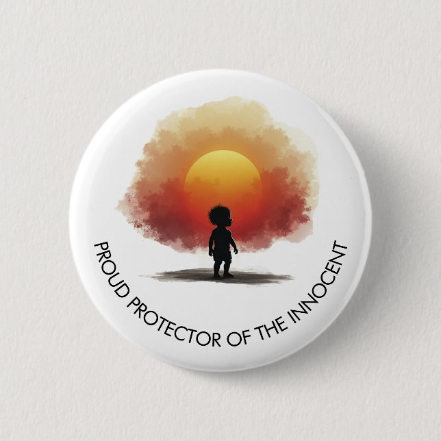 Bóton Redondo 5.08cm Pro-Life Protector of Innocent Button (Frente)