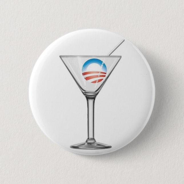Bóton Redondo 5.08cm Pro-Obama Martini (Frente)
