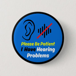 Bóton Redondo 5.08cm Problemas de audição design azul