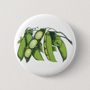 Bóton Redondo 5.08cm Produtos Hortícolas Vintage; Feijões-Lima, Comidas