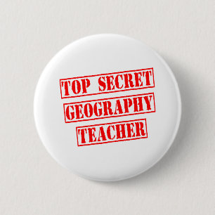 Bóton Redondo 5.08cm Professor de Geografia Secreta Superior