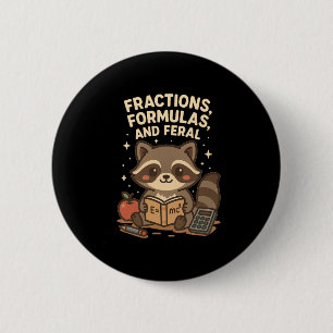Bóton Redondo 5.08cm Professor de Matemática de Volta às Aulas Raccoon 