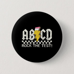 Bóton Redondo 5.08cm Professor do Dia Retro Abcd Rock Test Day Schoo