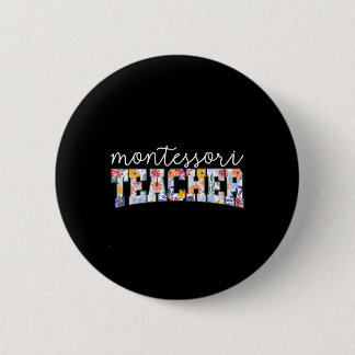 Bóton Redondo 5.08cm Professor Instrutor Educador Montessori Floral Ret