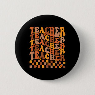 Bóton Redondo 5.08cm Professora Cheia Autumn Vibes De Volta À Escola Ma